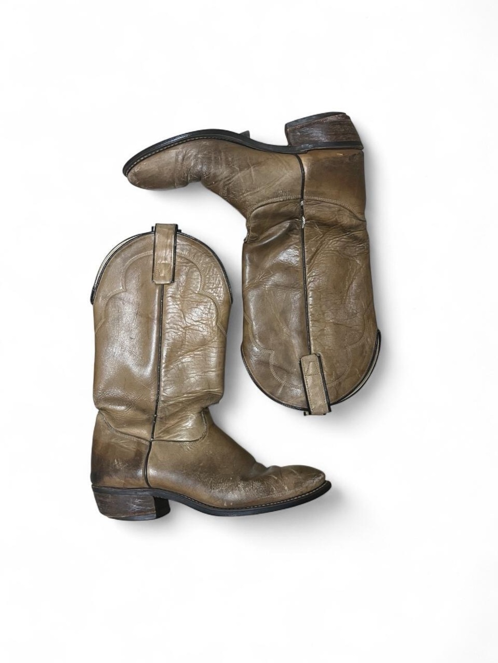 Texas brand western cowboy boots, style 4901 in tan.
